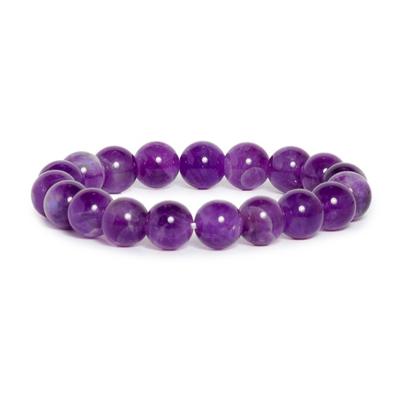 Natural Amethyst Stretch Bracelet for Woman - The Stone of Anti-stress - Picture 2 of 4